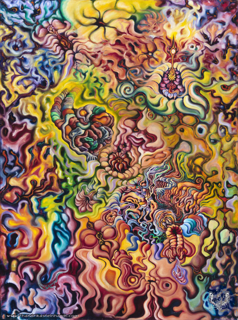 Flower Power-of-Love - 1992 - Oil on cotton canvas (120cm x 90cm).